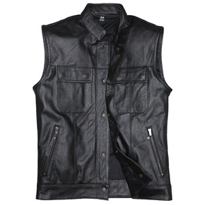 
Sons of Chaos first-layer cow leather leather jacket for men and women short slim-fit stand-up collar vest motorcycle motorcycle clothing protective gear Lu