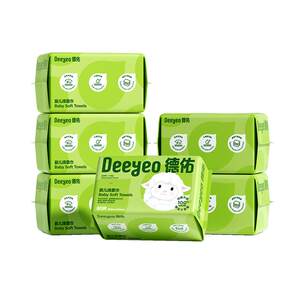 Deyou cotton soft towel baby disposable hanging face towel newborn baby cotton soft towel thickened wet wipes baby special