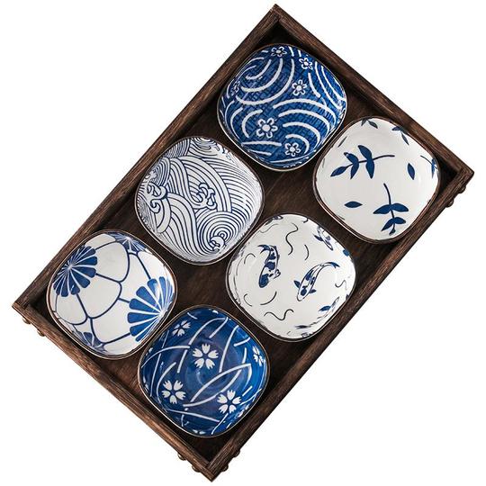 景徳鎮 磁器皿 - 日本風 4枚セット スナック＆前菜皿 (4個入り)