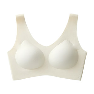 Trackless fixed cup sports bra for women with a large chest and a small collection of side breasts. Large size sleeping vest style bra with thin design