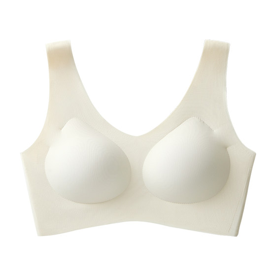 Trackless fixed cup sports bra for women with a large chest and a small collection of side breasts. Large size sleeping vest style bra with thin design