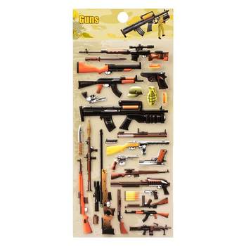 Firearms and weapons children's three-dimensional bubble stickers good quality
