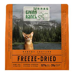
Letter from the Ranch Staple Food Freeze-Dried Raw Bone Meat Chicken, Duck, Goose, Rabbit Cat Food for Fattening Kittens and Adult Cats 266g