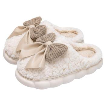 Buy one free one winter cotton slippers couple home home

