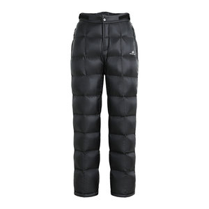 
Tuoluzer men and women's down pants wearing thick goose down pants on the outside with double zippers on the side quickly take off outdoor hiking warm trousers
