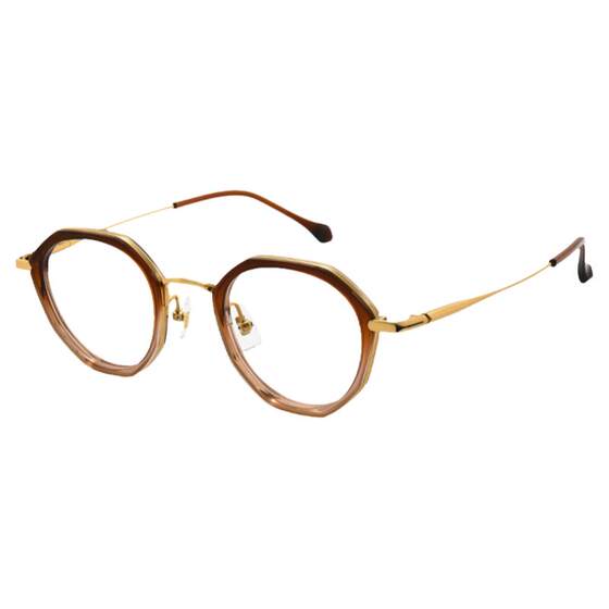 High degree myopia glasses frame female ultra-light can be equipped with degree female small face wide-brimmed pure titanium polygonal small glasses frame