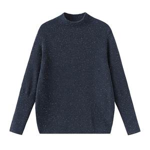 
Spring bamboo 100% wool autumn and winter new cardigan half turtleneck colored floral wool sweater women pullover