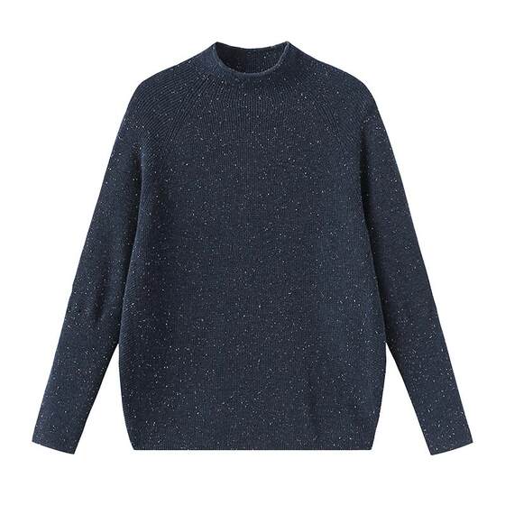 
Spring bamboo 100% wool autumn and winter new cardigan half turtleneck colored floral wool sweater women pullover