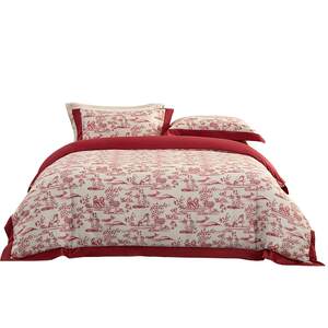 
Mercury Home Textiles 60S long-staple cotton brushed four-piece set new Chinese style set Class A antibacterial warm quilt cover bedding