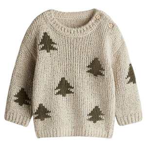 
HM children's clothing baby boy and girl sweater spring warm jacquard round neck knitted pullover 1305428