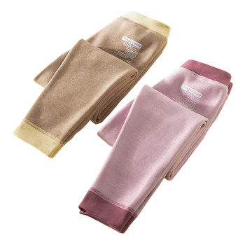 Children's wool silk plus velvet warm pants