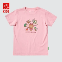 Uniqlo UT Детская одежда для детской одежды/девочек/родительских линейных друзей короткая -шорт -печать T -Fork 447996