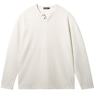 
Muscle Dog Sports Long Sleeve T-shirt Men's Autumn and Winter New Studded Loose Casual Henley Shirt Training Wear Fitness Top