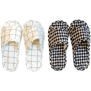 
Simple and modern style home slippers four seasons indoor one-line couple fabric slippers home silent shoes sandals