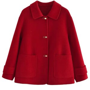 
Double-sided woolen coat women's short 2025 spring and autumn new high-end double-sided velvet slimming and stylish age-reducing woolen coat