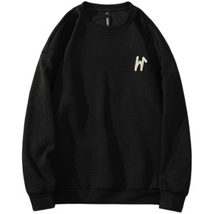 
American round neck sweatshirt for men, autumn new trendy brand large size plus velvet loose fat oversize jacket