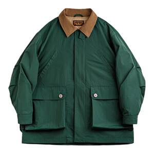 
Maden workwear American retro multi-pocket hunting jacket loose contrasting lapel mid-length windbreaker jacket men's spring