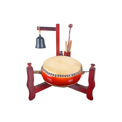 Taiwan Drum Hair Flat Drum Tripod Drum Stand Puja Drum Temple Drum Temple Flat Drum Bell Bell Drum Manufacturer Direct Sales