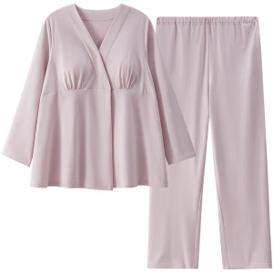 
October crystal confinement clothes, maternity breast pads, nursing pajamas, postpartum pure cotton pregnancy home clothes set, summer thin style