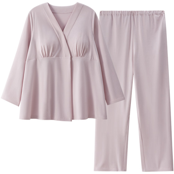 
October crystal confinement clothes, maternity breast pads, nursing pajamas, postpartum pure cotton pregnancy home clothes set, summer thin style