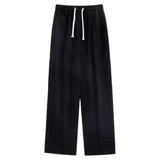 
Apricot casual trousers for men summer new style ice silk trendy brand sports loose boys straight wide leg cotton and linen pants