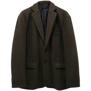 Bishe 2025 new wool coat men's short thickened suit jacket Korean version simple trendy wool suit
