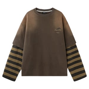 BJHG不计后果美式卫衣男款秋冬新款复古休闲宽松假两件长袖T恤女