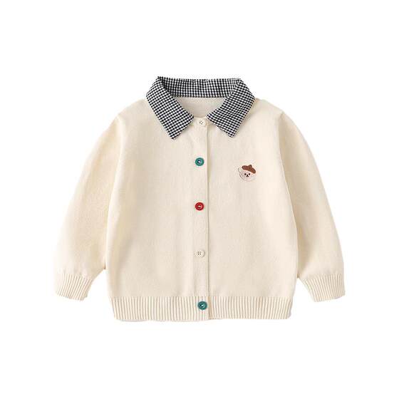 
BETUS Sweater Knitted Cardigan New POLO Shirt Collar Spring and Autumn Baby Baby Boys and Girls Wool Jacket S