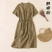 Платье, юбка, модная летняя одежда для матери, из хлопка и льна, коллекция 2023, по фигуре