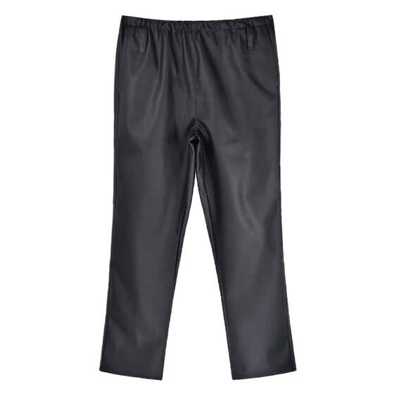 Leather pants men's waterproof and oil -proof work pants loose dry work wearing loose waist, dirty labor pants, thick velvet cotton pants