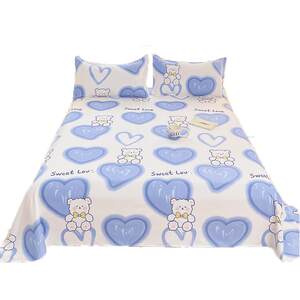 Bed sheet single piece 2024 new summer dormitory single person 1.5m bed cover 1.8m quilt non pure cotton three piece set