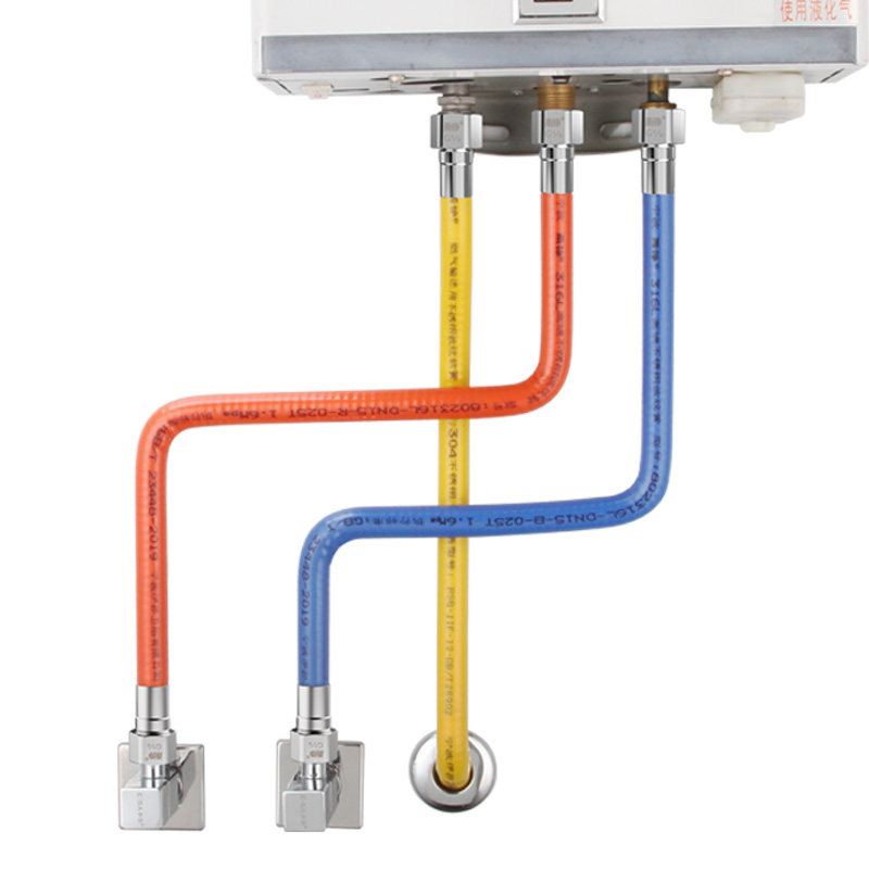 Tuyau Gaz Ondulé Acier Inoxydable 61 Cm - Avec Adaptateurs Laiton Pour Cheminée, Chauffage Extérieur