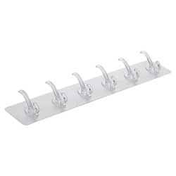 Transparent row hooks with six rows of strong adhesive