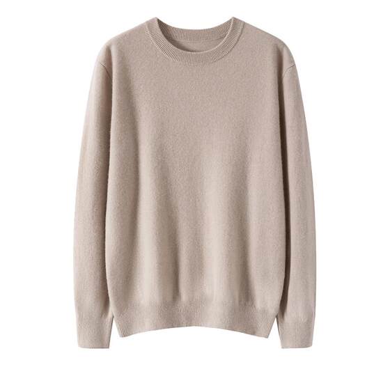 
2026 New Round Neck 100% Pure Cashmere Sweater Men's Autumn and Winter Knitted Bottoming Shirt Thin Loose Warm Sweater