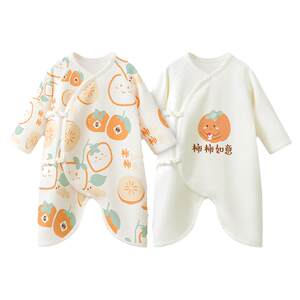 
October Crystal Baby Clothes One-piece Spring Clothing Season Newborn Infant and Toddler Clothes Full Moon Baby Spring and Autumn Air-conditioned Clothing