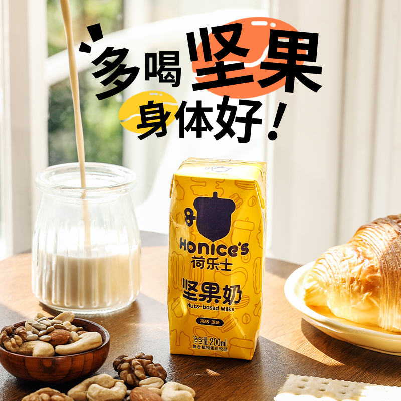 Honice's 荷乐士 低糖高钙 坚果植物奶 原味 200ml*12盒