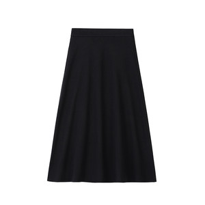 
Pear-shaped figure black woolen skirt for women autumn and winter plus size fat mm high waist slimming mid-length a-line umbrella skirt