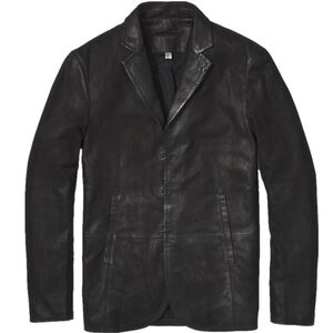 Foreign trade luxury Italian cashmere noodle suits, hand seams, hook buckle deoxy leather coat men low -key luxury
