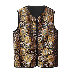 
Autumn and winter retro literary style men's sleeveless vest Chinese casual small vest
