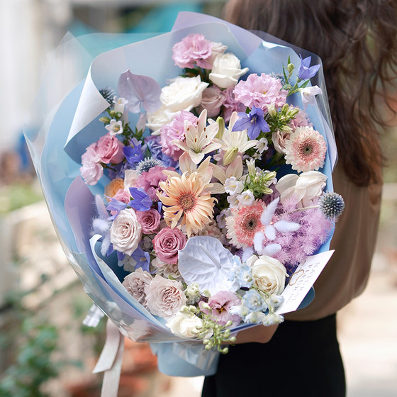 玫瑰大花束教师节鲜花速递同城朋友生日上海花店配送订花思南香山