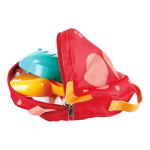 Hape children's portable folding beach bucket set, shovel barrel toy to play sand seaside drama water digging tool