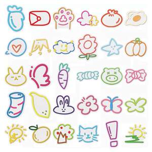 
120 dopamine small element stickers cartoon cute color creative healing small pattern transparent stickers mobile phone case laptop tablet ipad water cup decorative hand account waterproof stickers