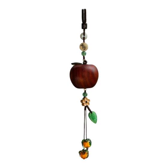 
Creative rosewood apple car hanging cute apple car pendant persimmon car pendant new rearview mirror hanging decoration