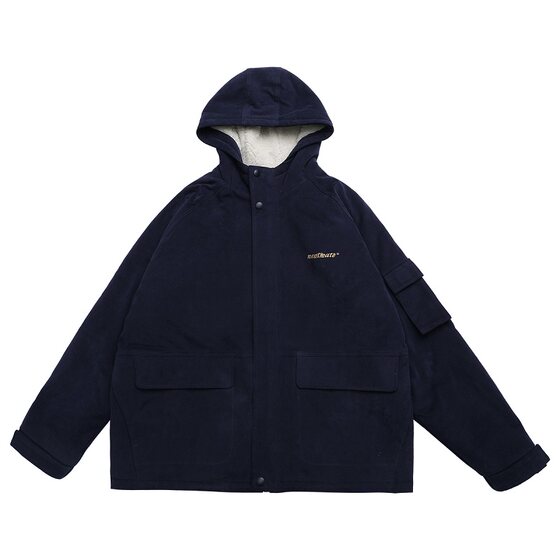 Mr. Montmart's Korean street couple lamb cashmere jacket Korean version of loose men and women students cotton coat hooded winter