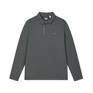 
FILA official men's knitted long-sleeved POLO shirt 2025 spring new business simple casual top