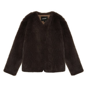 
pusumede high-end eco-friendly imitation fur women's furry short cardigan warm thickened fur coat