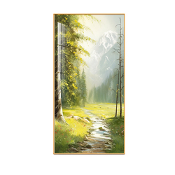 Forest Entrance Porch Decorative Painting Forest Path Extension Corridor Aisle Hanging Painting Nordic Style Green Landscape Mural