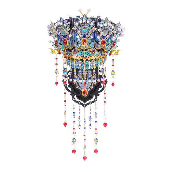 Art model x has launched a new Forbidden City Joint Phoenix Crown National Style Three-dimensional Refrigerator Puzzle Metal Assembly Handmade Diy Toys