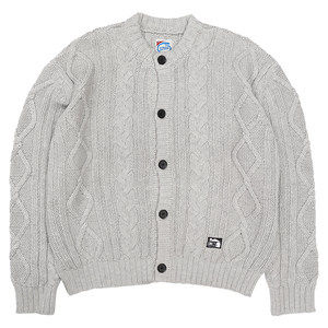 
UHUZZ 25AW distortion cable texture sweater jacket blended retro loose casual knitted cardigan for men and women autumn