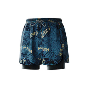 
Swimming trunks men's anti-embarrassment double-layer flat-angle swimming trunks adult 2025 new professional hot spring swimsuit full set